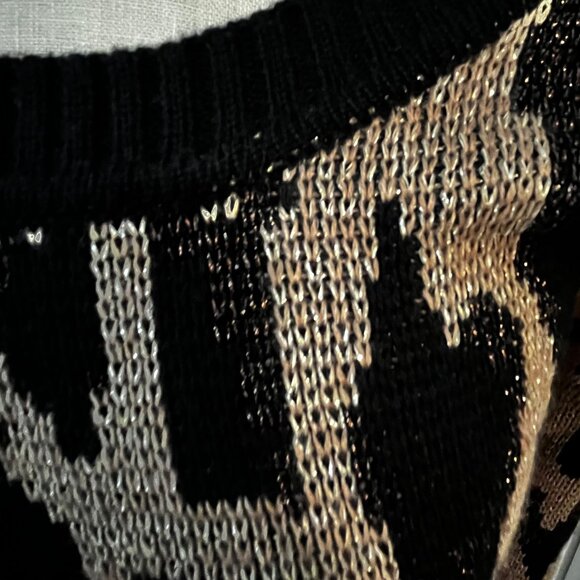 MINKPINK Leopard Print Metallic Mini Sweater Dress Size X-Small - Picture 5 of 8
